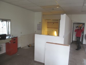 Wall Lowered, Old Counters Removed